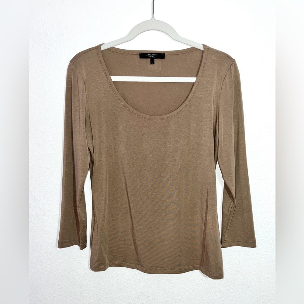 Max Mara Weekend Toffee‎ Long Sleeve Top Woman's Size Large